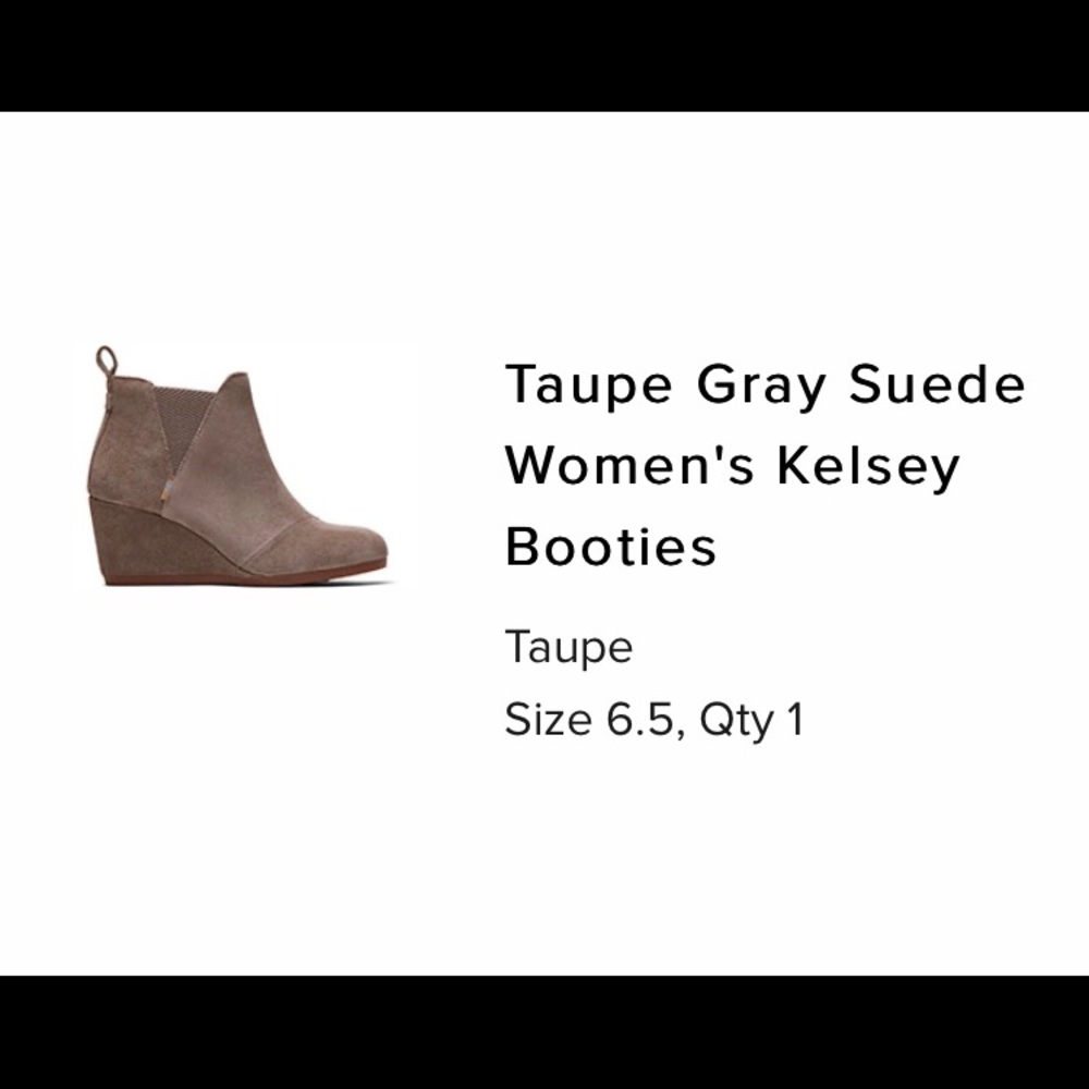 Toms Taupe gray Kelsey Booties